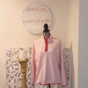 DRAPER JAMES ❤️ LAND'S END Women's 1X SZ 18 - 18W Soft Comfy Plaid Sweatshirt